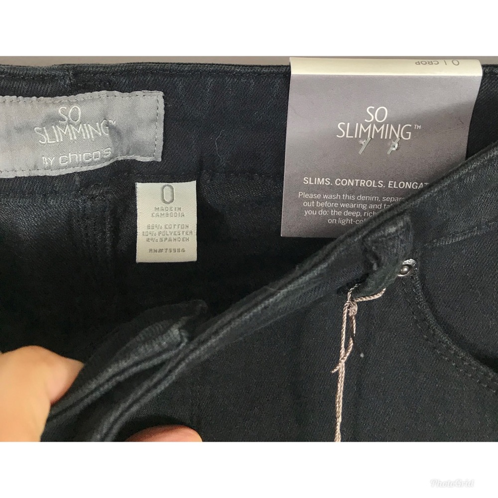 NWT CHICO’S 5 Pocket Crop Black Jeans Sz 0 $89! - Picture 8 of 8